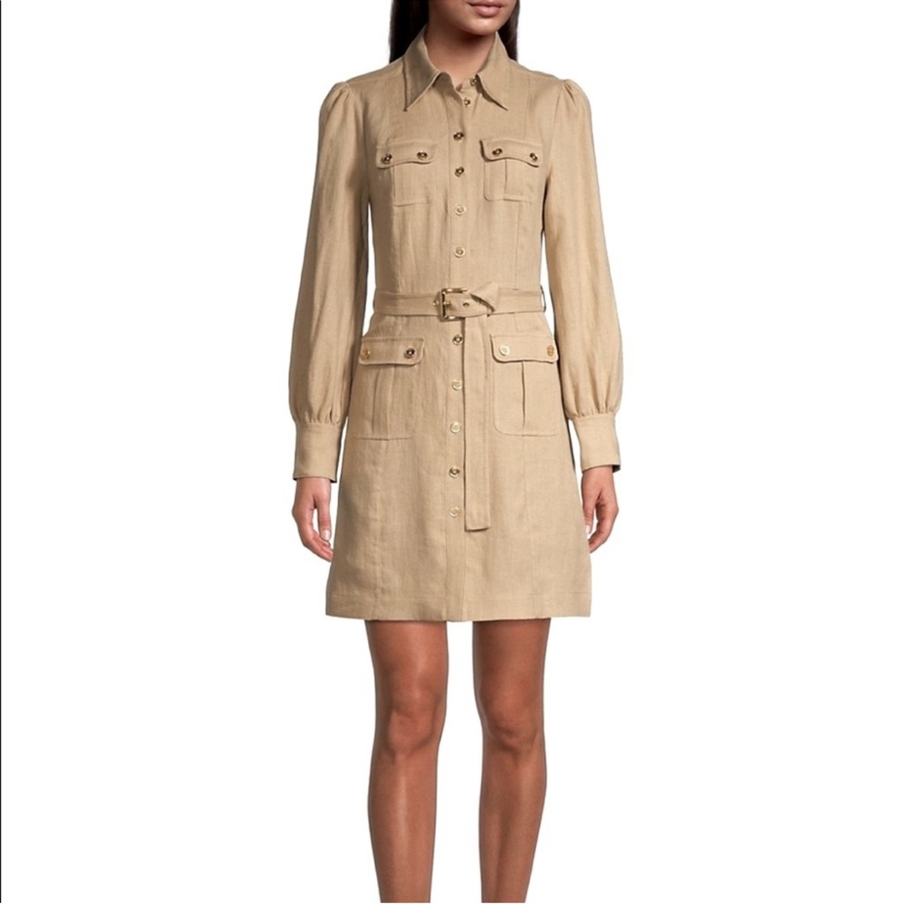 Michael Kors Beige Textured Fabric